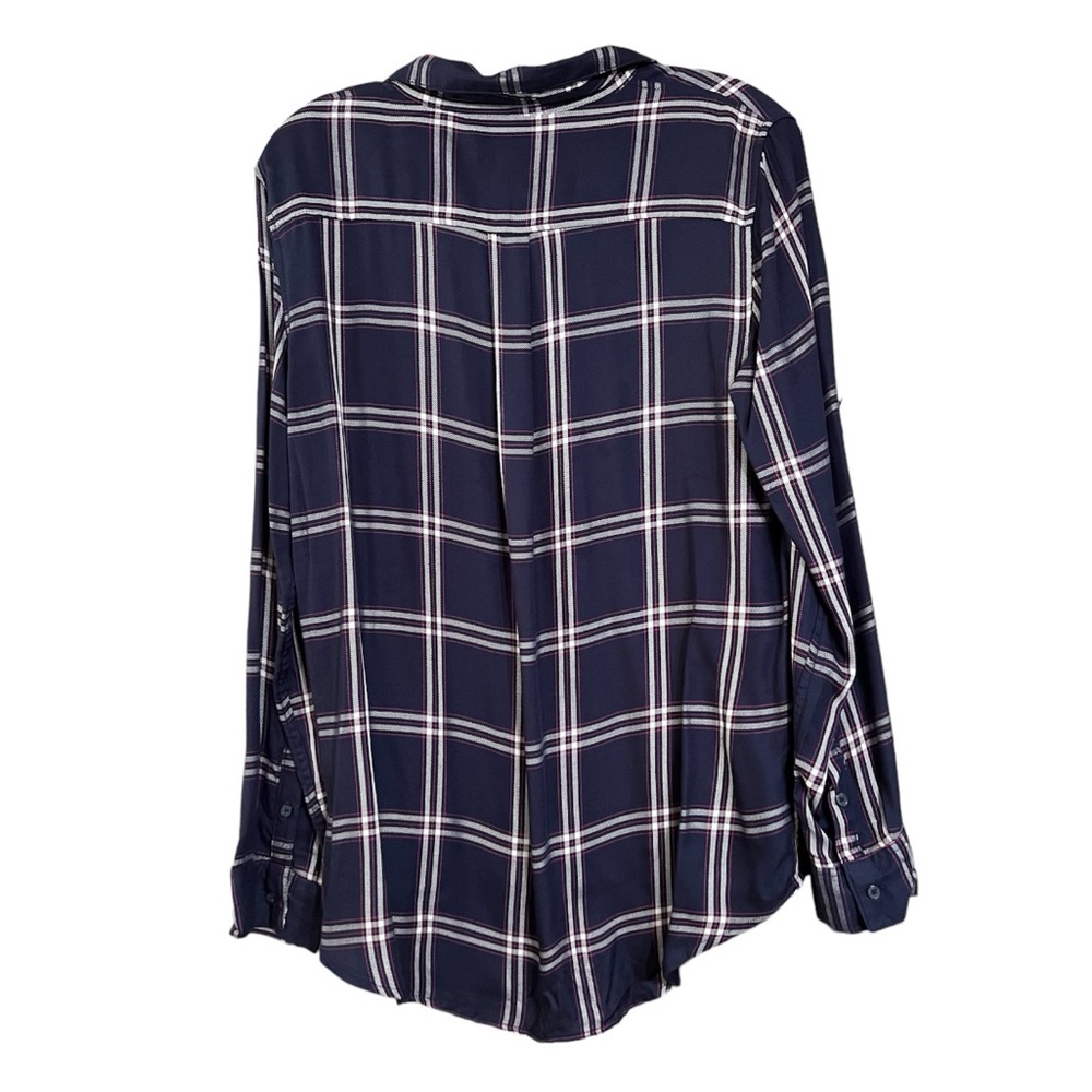 Banana Republic Boyfriend Fit Blue Pink Plaid Button Down Shirt Sz M EUC - Picture 2 of 8